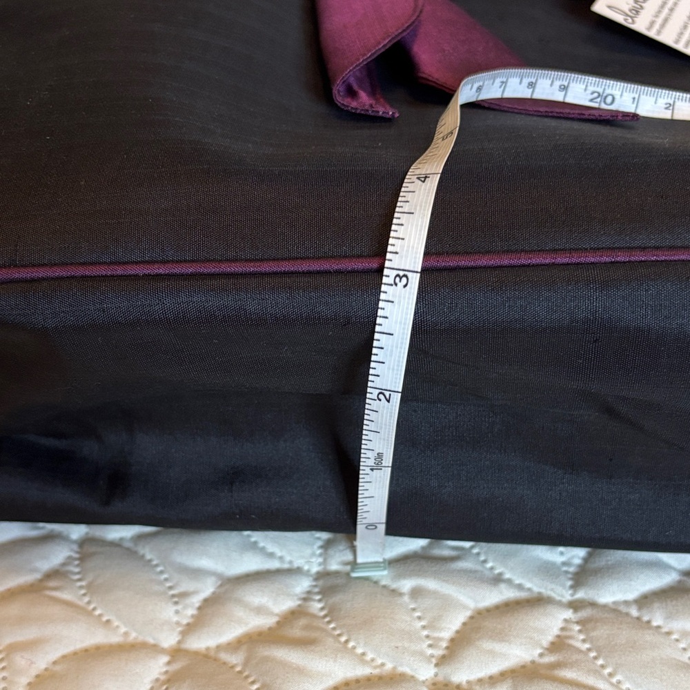 Claire V. Luxury Silk Black and Purple Satchel Zip Top Closure NWT - Picture 12 of 15